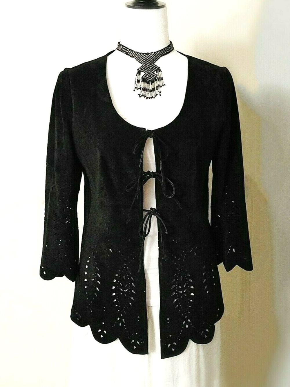 Vintage Danier Suede Cardigan- Black